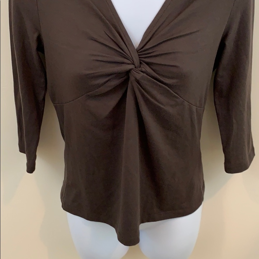 Talbots Petite 3/4 Sleeve V-Neck Top Size P - Picture 3 of 6
